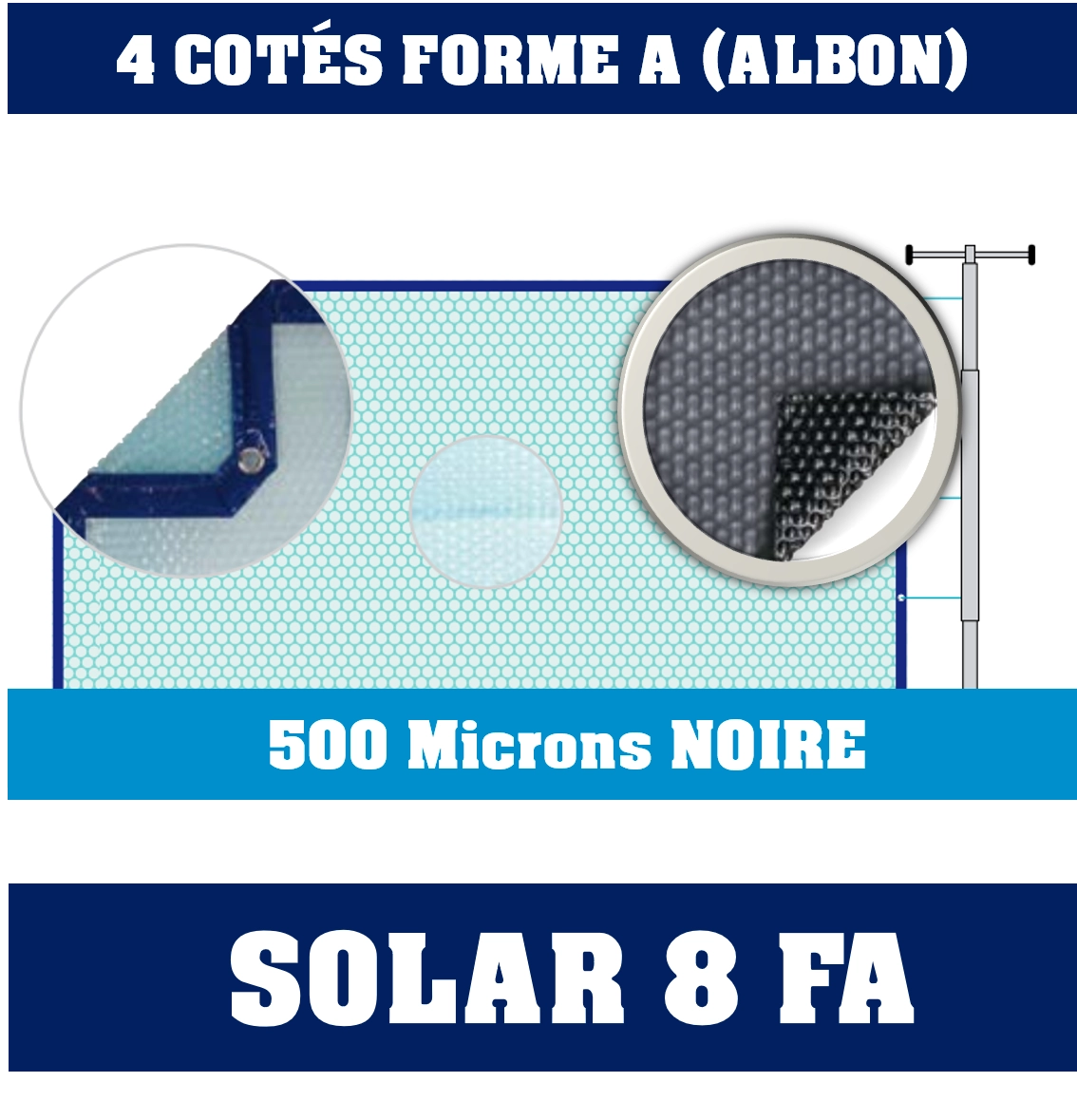 Bâche à Bulles 500 Microns Solar-8 Noire 1 Bâche à Bulles 500 Microns Solar-8 Noire